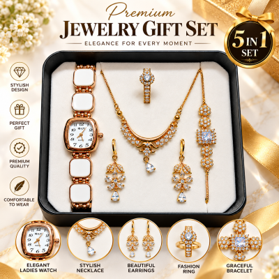 5 in 1 Ladies Watch & Jewelry Gift Set